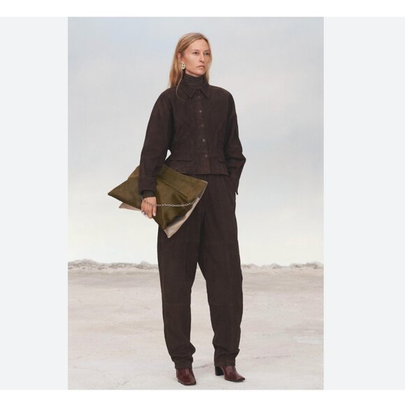 Zara Womans Jacket Coat 100% suede Leather Size XS Brown 1966/901 A/W 2024 NWT - Picture 3 of 9